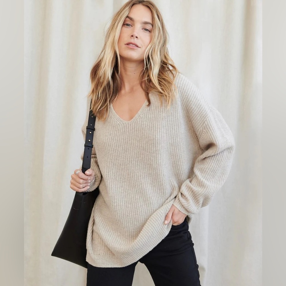 Jenni Kayne oatmeal cashmere cabin sweater